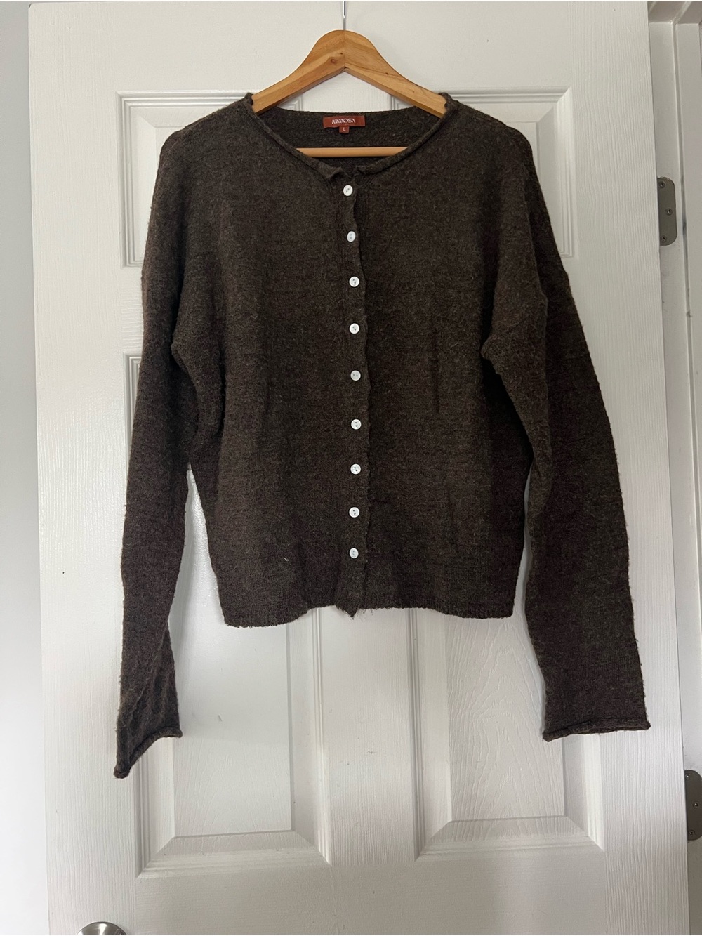 Women's Dark Brown Button-Front Cardigan Sweater